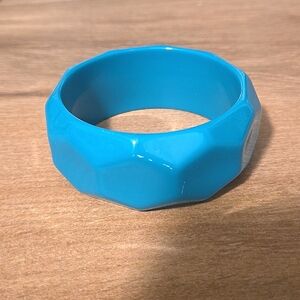 Y2K Aqua/Turquoise Plastic Hexagon Design Bracelet